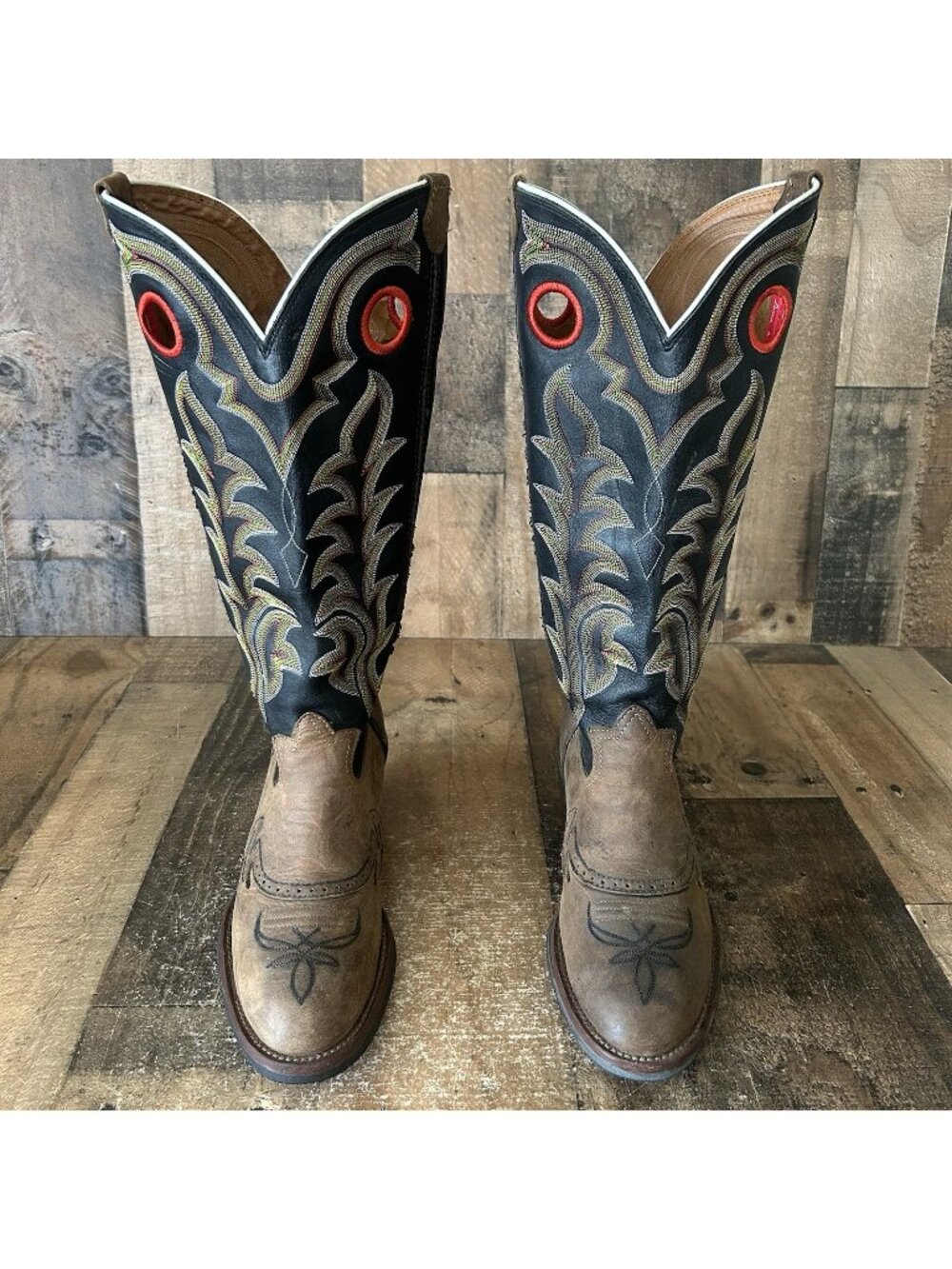 Tony Lama 3R Buckaroo RR1002 Tall Western Cowboy Boots Mens 9.5 D